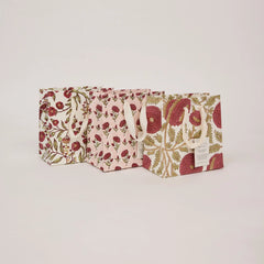 Block Printed Luxury Gift Bags - Small (Scarlet) - Winter's Moon 