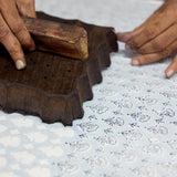 Block Printed Picture Frame - Floral Blue Stone (4x6)