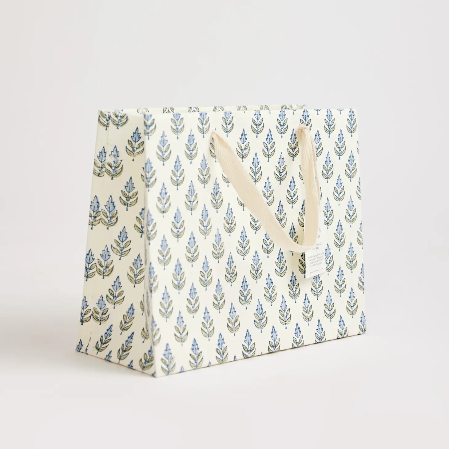 Block Printed Luxury Gift Bags - Medium (Bluestone) - Winter's Moon 