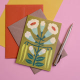 'Whimsical Flowers' Greetings Card