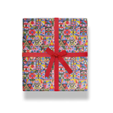 'Patchwork Bold Geometric Patterned' Wrapping Paper - Winter's Moon 