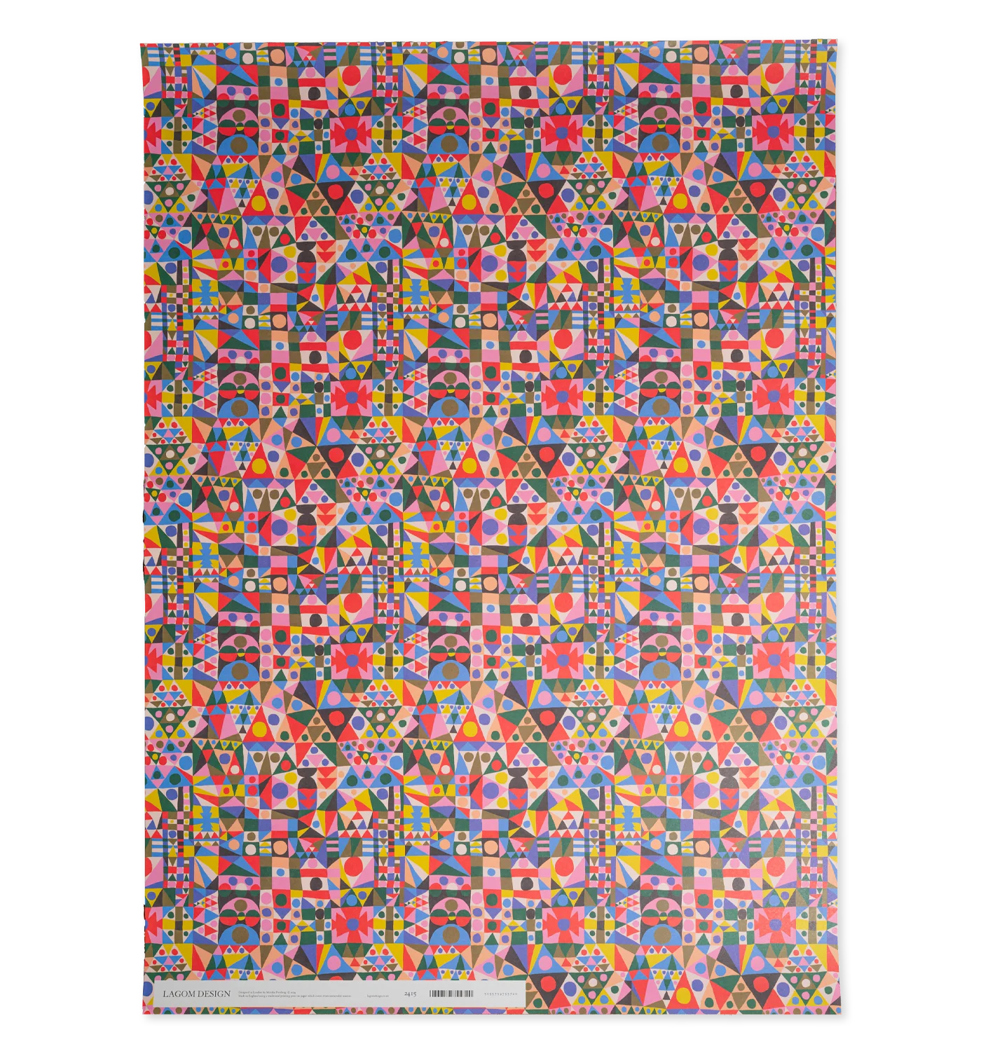 'Patchwork Bold Geometric Patterned' Wrapping Paper - Winter's Moon 