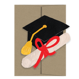 isatopia - graduation cap cut out card with brown envelope - winter's moon