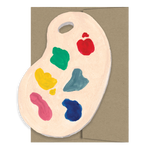 isatopia - die cut card of painting palette with brown envelope - winter's moon