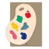 isatopia - die cut card of painting palette with brown envelope - winter's moon