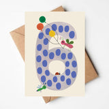 'Six' Greetings Card