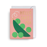 'Hello Sweet Pea' Mini Greetings Card - Winter's Moon 