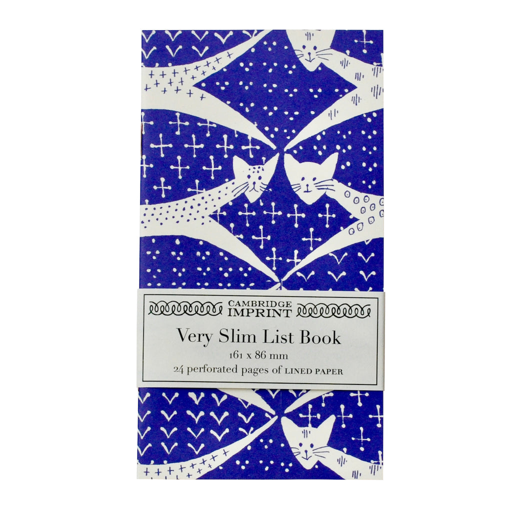 Cobalt blue Very Slim List Book - Cats