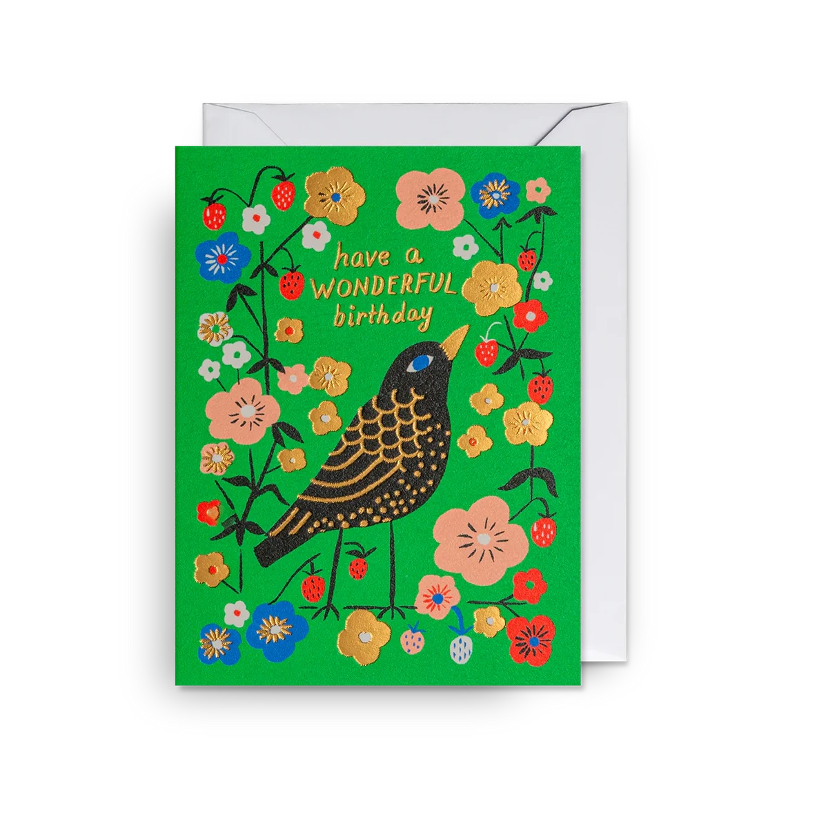 'Have A Wonderful Birthday' Gold Foil Mini Greetings Card - Winter's Moon 