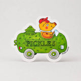 'Pickle Pig Car' Cut-Out Greetings Card