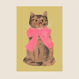 'Tabby Cat' Mini Greetings Card