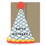 isatopia - die cut birthday hat card with brown envelope - winter's moon