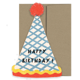 isatopia - die cut birthday hat card with brown envelope - winter's moon