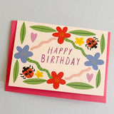 'Garden Print Happy Birthday' Greeting Card