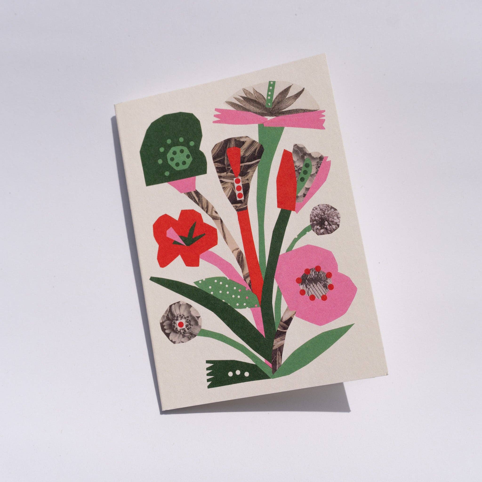 cait mceniff - flower collage card on white background - winter's moon