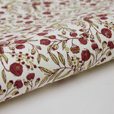 Block Printed Wrapping Paper Sheets - Songbird Scarlet
