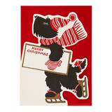 'Skating Scotty Dog' Greetings Card