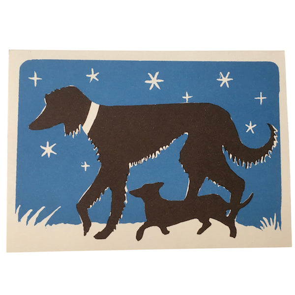 'Big Dog and Little Dog' Greetings Card by Cambridge Imprint Winter's