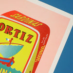 we are out of office - risograph tin of sardines print- winter's moon