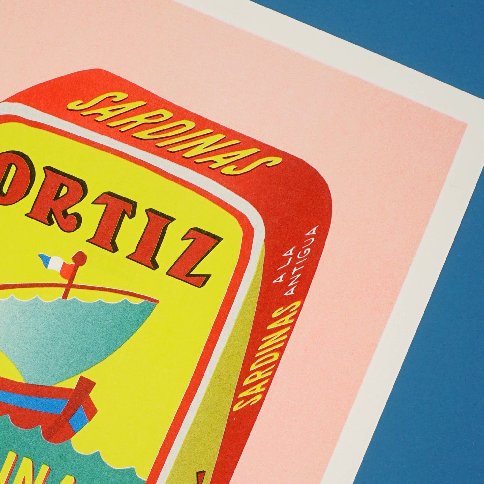 we are out of office - risograph tin of sardines print- winter's moon