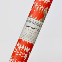 cambridge imprint - 5 rolled sheets of 'songbird rosehip' wrapping paper - winter's moon