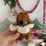The Dachshund Felted Christmas Decoration