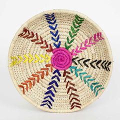 Handmade Natural Woven Flower Bread Basket - Winter's Moon 