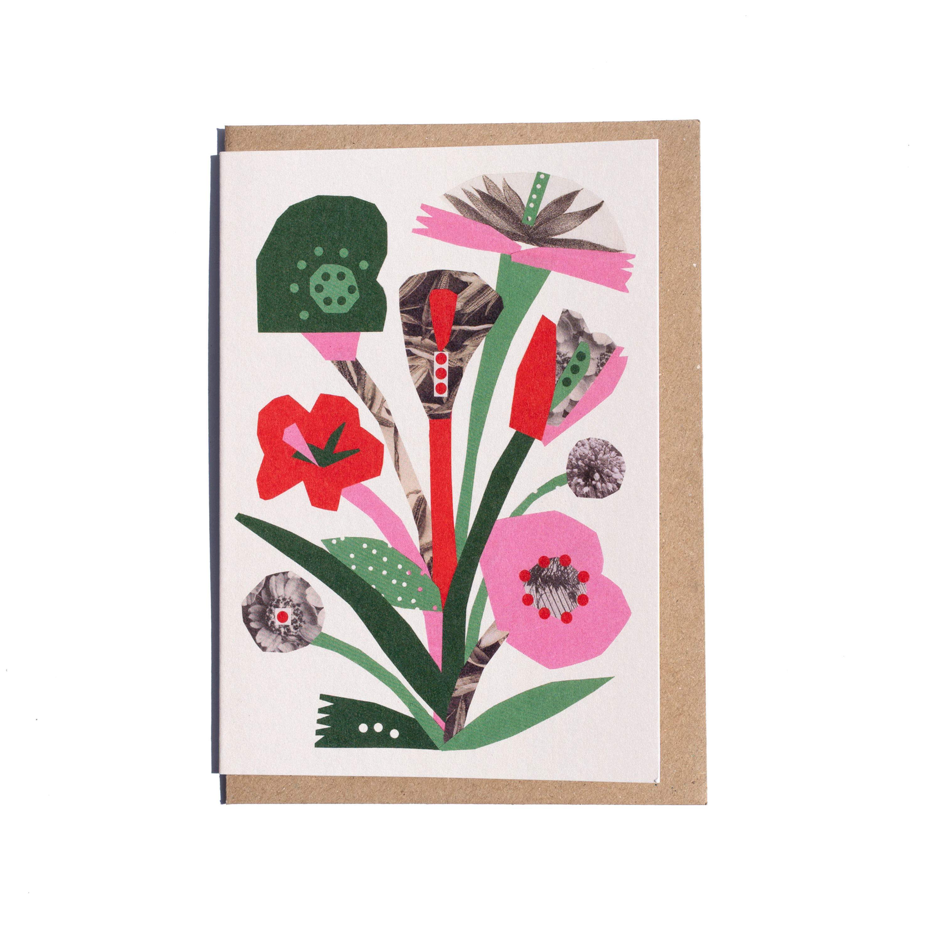 cait mceniff - flower collage card on white background - winter's moon