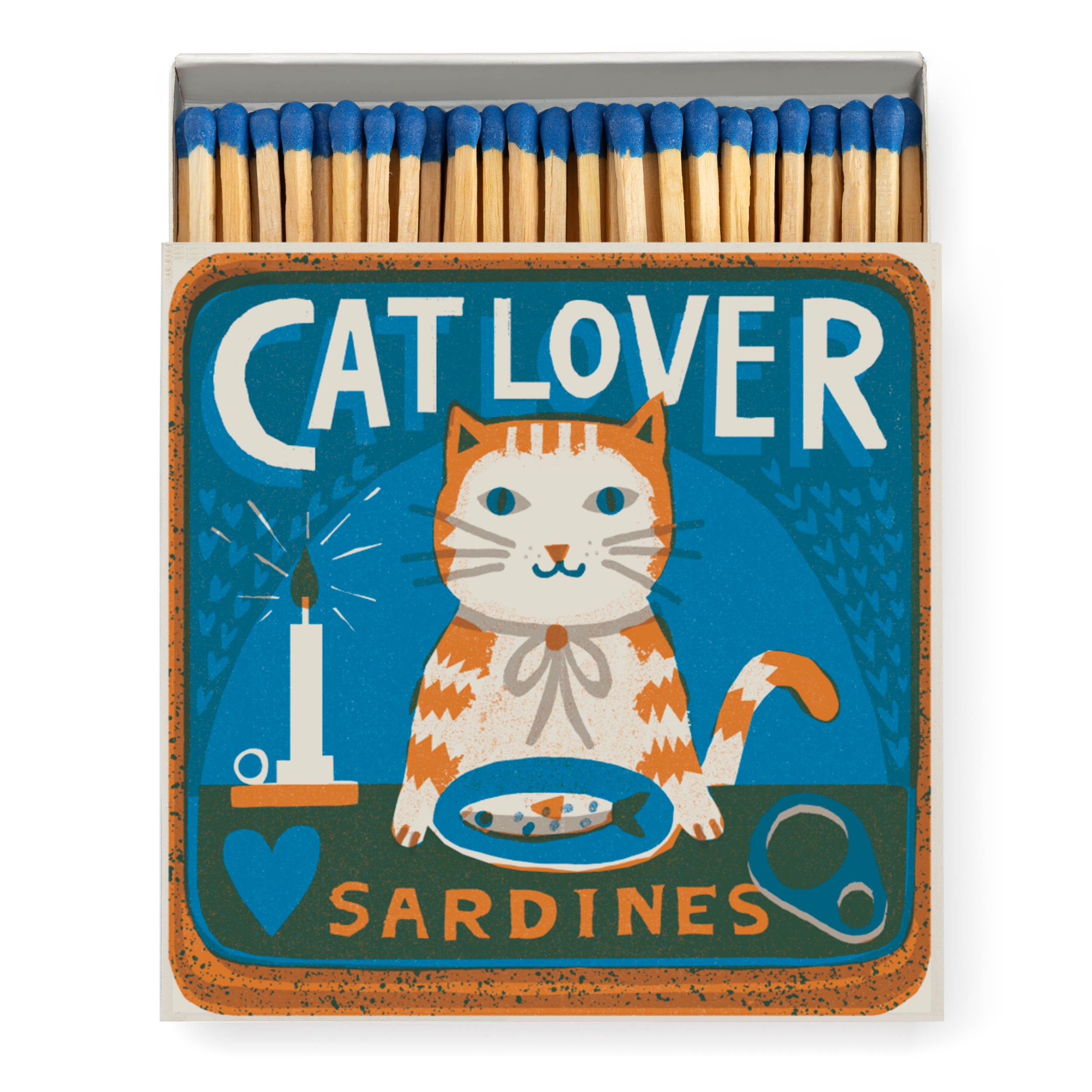 Letterpress Printed Luxury Matches - Cat Lover Sardines - Winter's Moon 
