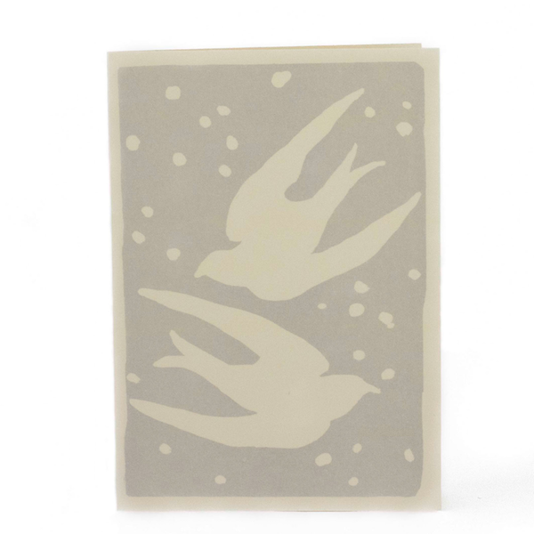 'Grey Birds' Greetings Card by Cambridge Imprint | Winter's Moon