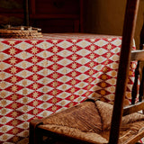 Indian Block Print Tablecloth - Merlot Seville Star