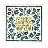 cambridge imprint - Pack Of Ten Square Cards Leaves And Stars Black Forest And Sap - winter's moon