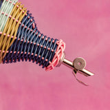 Maegan Woven Oil Pourer - Pink + Navy