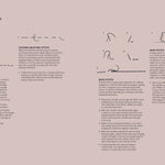 Page from a book or manual showing text and illustrations of outline stitches on a beige background.
