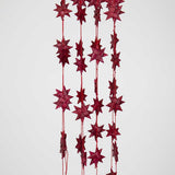 Large Palm Leaf Stars Garland - Red
