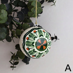 Papier Mâché Baubles - Green