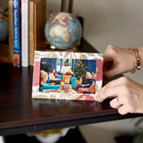 Photo Frame Block Printed Christmas Card