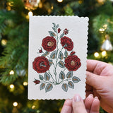 Hand Printed Luxury Greetings Card - Red & Gold Foil