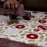 Hand Block Printed Greeting Card - Marigold Scarlet