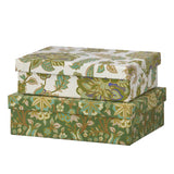 bungalow denmark - oblong tara fern box duo with green paisley print - winter's moon