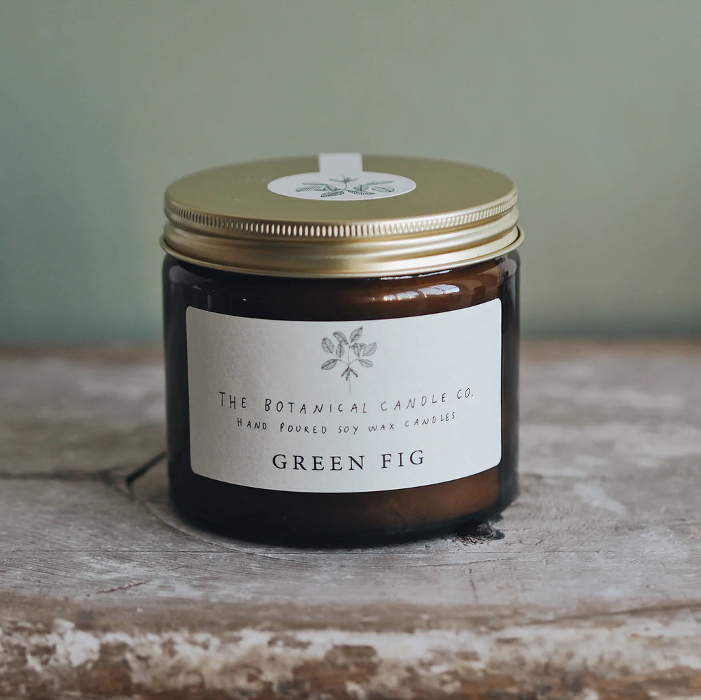 Large Green Fig Scented Soy Candle by Botanical Candle Co.