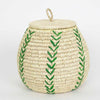 Lidded Palm Flower Basket - Winter's Moon 