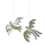 bungalow denmark - paper ornament birds in seagrass green - winter's moon