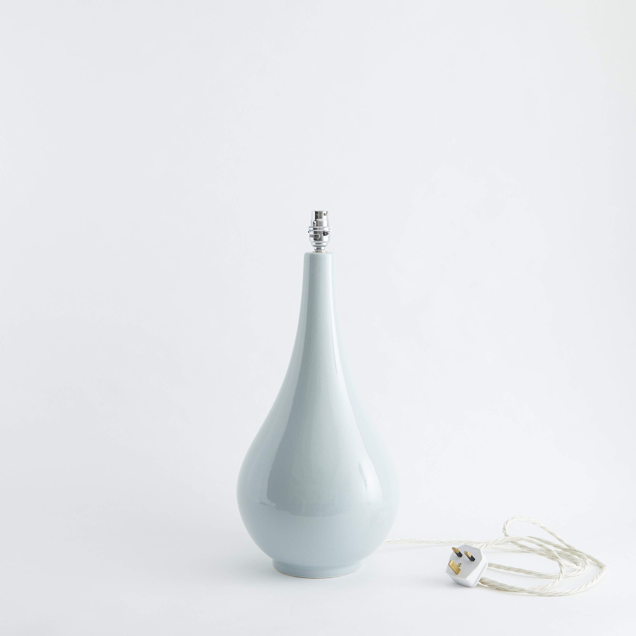 Large Grey Lamp & Curry 'Bloom' Shade - Winter's Moon 