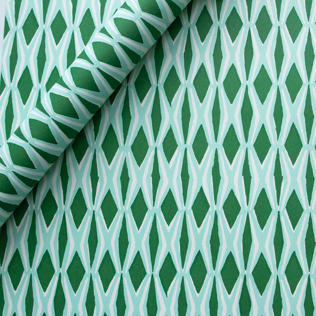 'Smocking Jade & Forest Green' Wrapping Paper by Cambridge Imprint