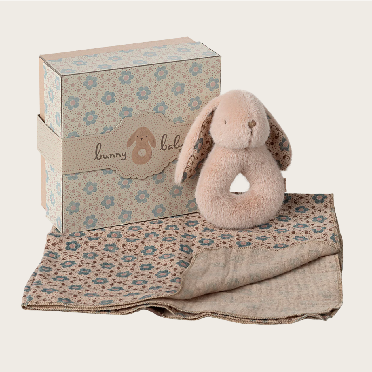 Maileg Bunny Rattle Set - Powder - Winter's Moon 