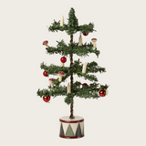 Decorative Christmas tree with ornaments on a white background