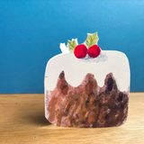 'Christmas Pudding' Die Cut Greetings Card