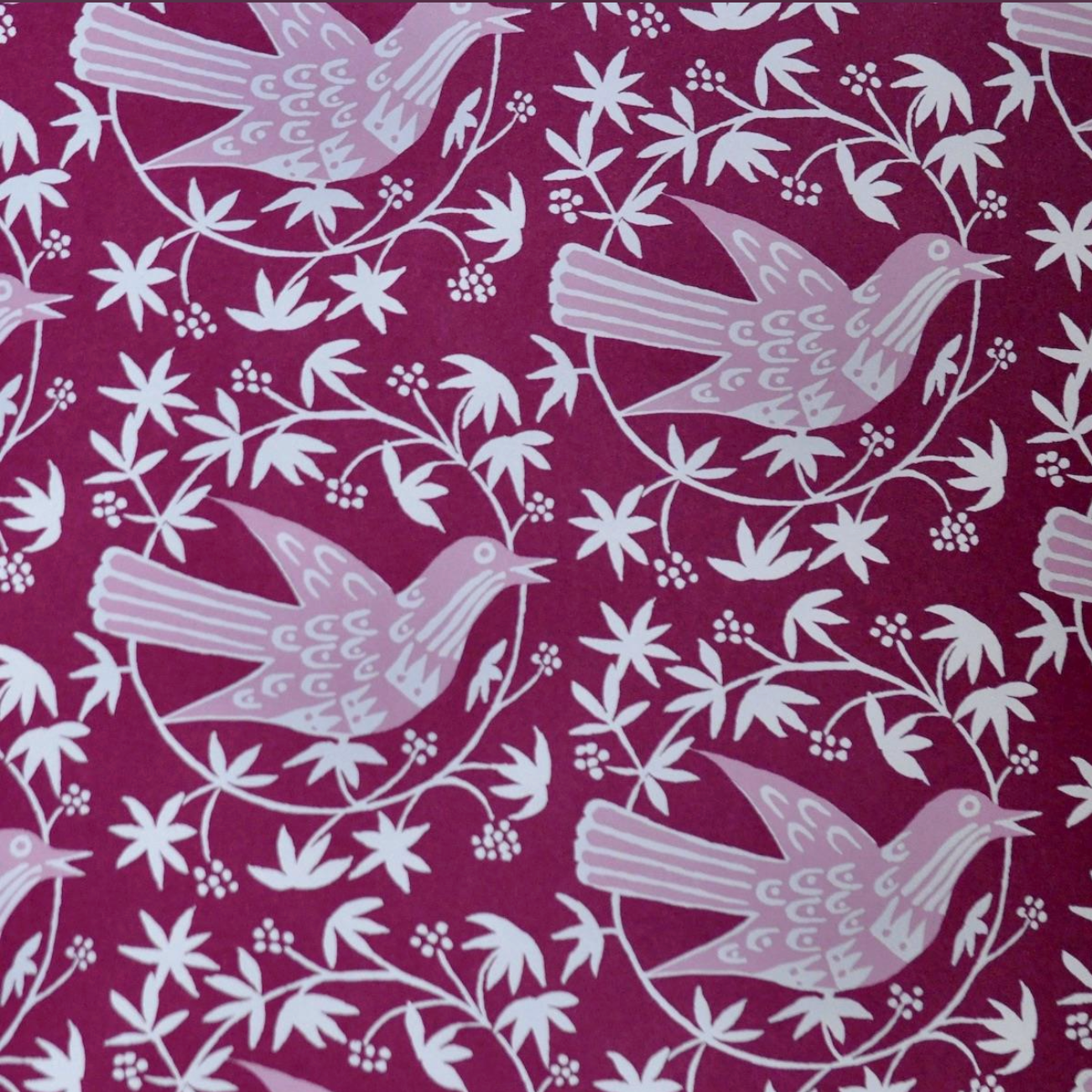 'Songbird Bramble' Wrapping Paper - Winter's Moon 