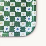 Green Chequerboard Tray - Winter's Moon 
